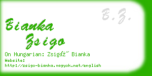 bianka zsigo business card